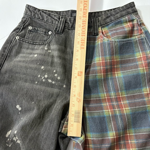 Too Punk, Current Mood by Dolls Kill Multicolor Plaid and Black Splattered Jeans - Picture 8 of 12